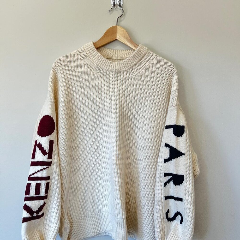 Kenzo White Wool Blend Sweater